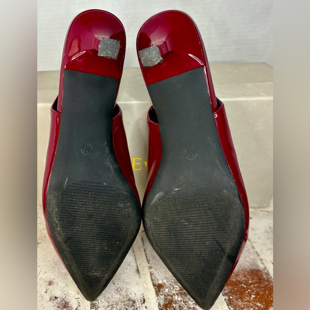 Women’s Susanny Pointed Toe Slingback Kitten Heel Pumps - Burgundy - size 10.5 - Picture 13 of 15